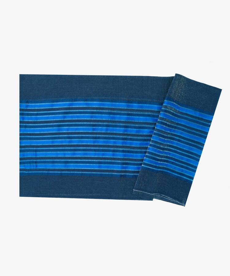 Mavi 75X190 CM 2020200 Çizgili Damla Şal - 1
