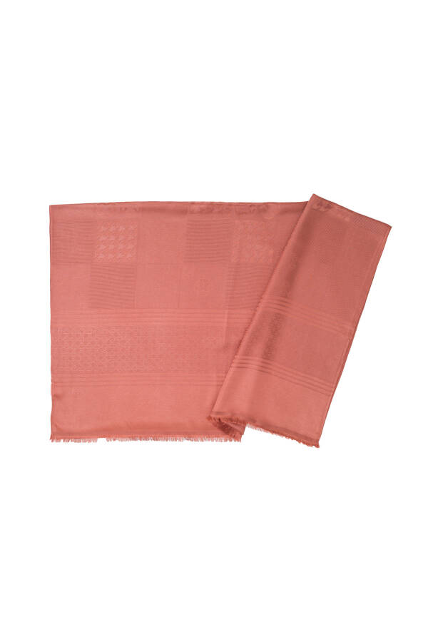 Pudra 70X190 Jakarlı Patchwork Şal - 1