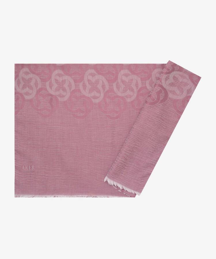 Gül Kurusu 75X190 CM Antik Monogram Şal - Aker