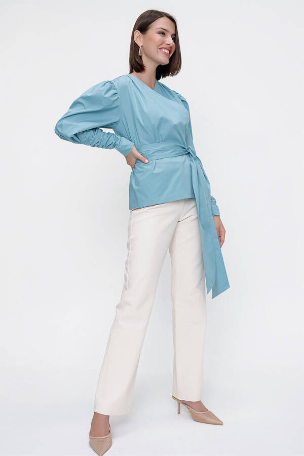 Mavi Kruvaze Poplin Bluz - 2