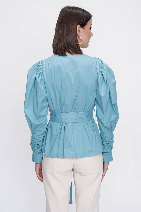 Mavi Kruvaze Poplin Bluz - 6