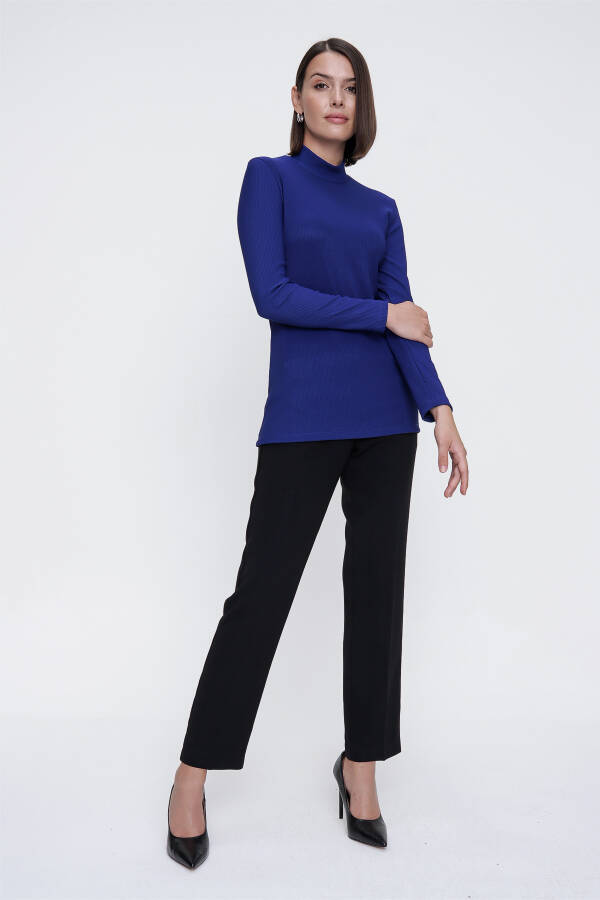 Saks Yarım Balıkçı Triko Bluz - 1