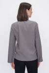 Gri Rahat Kesim Yarım Patlı Bluz - 6
