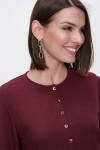 Bordo Rahat Kesim Yarım Patlı Bluz - 5