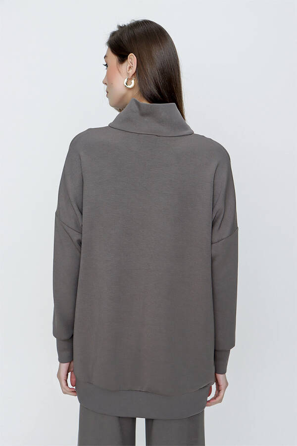 Haki Yarım Balıkçı Çıtçıtlı Sweat - 6