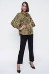 Hardal Leopar Desen Rüzgarlıklı Bluz - Aker