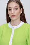 Yeşil Balon Kol Garnili Bluz - 5