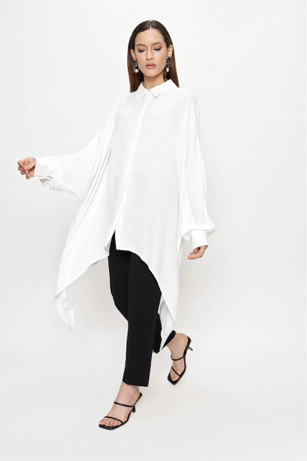 Ekru Asimetrik Bluz - 2