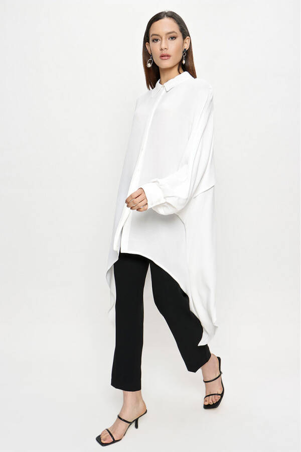 Ekru Asimetrik Bluz - 3