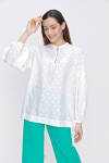 Ekru Kendinden Jakarlı Bluz - 4