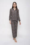 Haki Rahat Kesim Düğmeli Pijama Takımı - 5