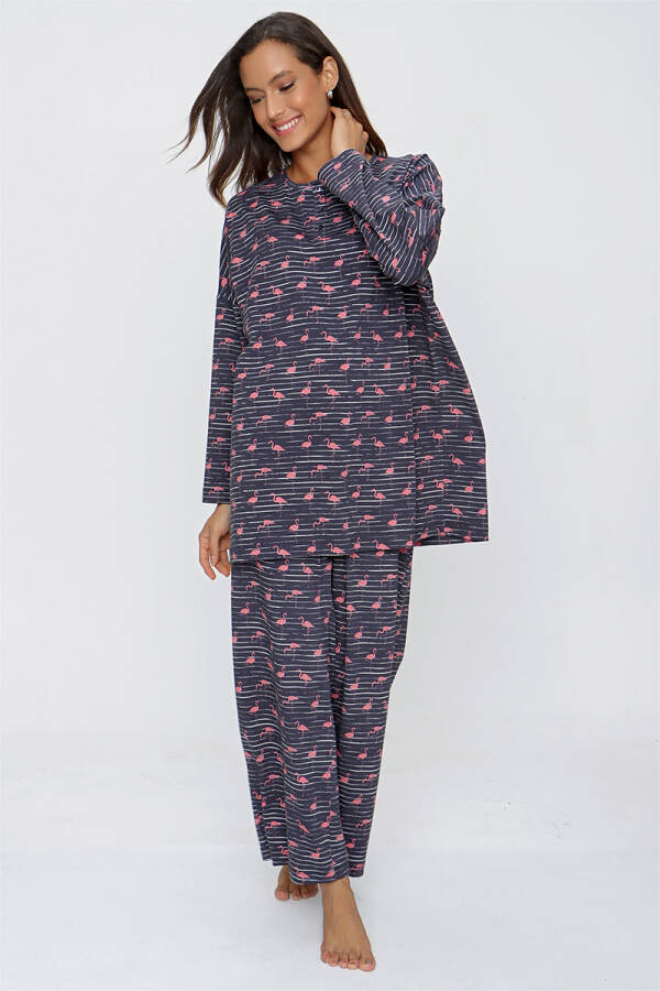 Lacivert Rahat Kesim Pijama Takımı - 2