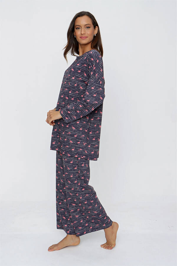 Lacivert Rahat Kesim Pijama Takımı - 3