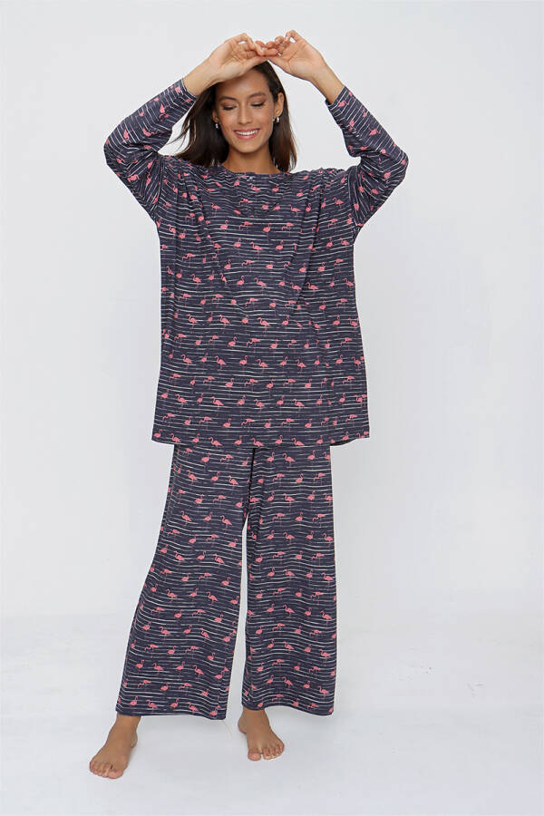 Lacivert Rahat Kesim Pijama Takımı - 4