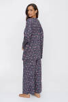 Lacivert Rahat Kesim Pijama Takımı - 6