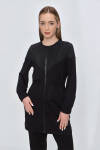 Siyah Garnili Fermuarlı Tween set - 2