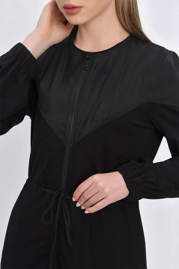 Siyah Garnili Fermuarlı Tween set - 5