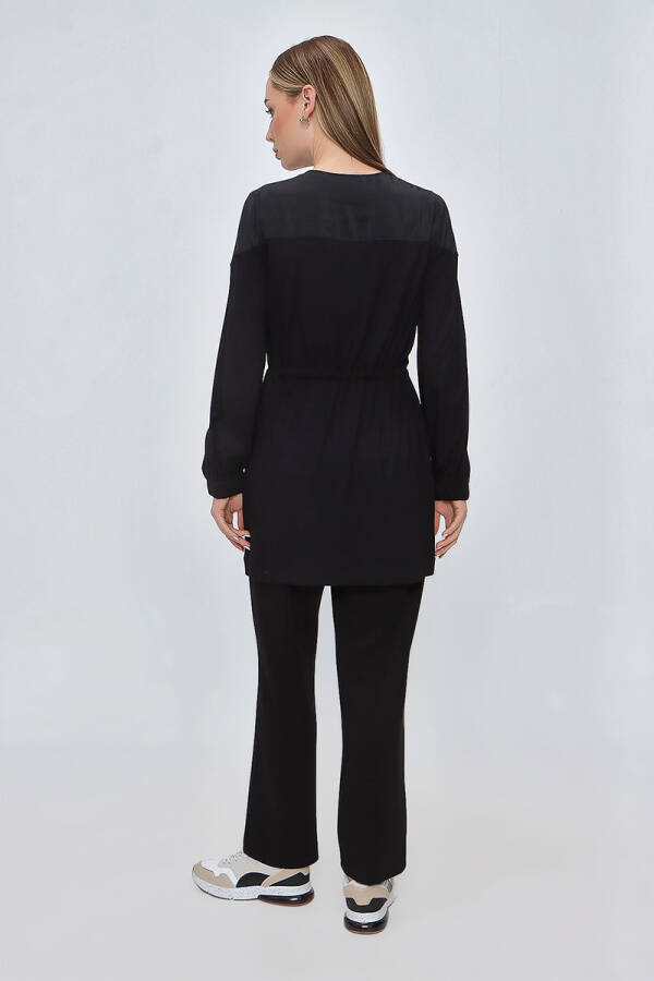 Siyah Garnili Fermuarlı Tween set - 6