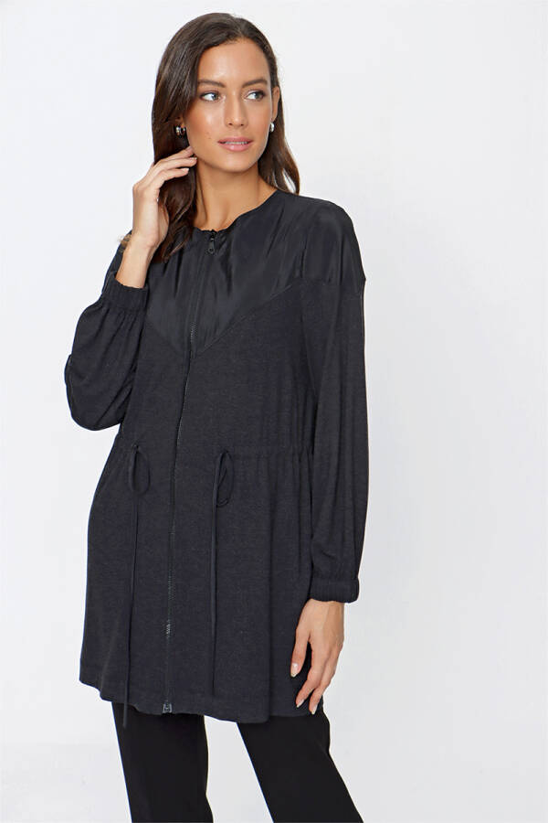 Antrasit Garnili Fermuarlı Tween set - 2