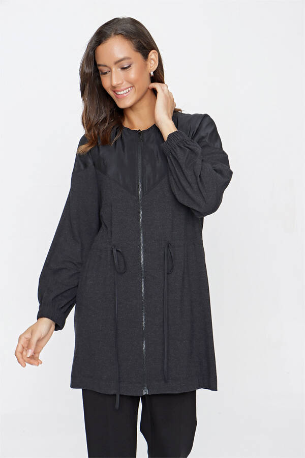 Antrasit Garnili Fermuarlı Tween set - 3