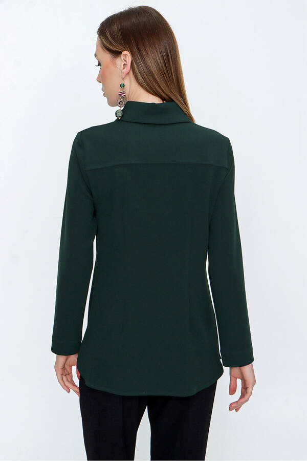 Nefti Örme Kumaş Gömlek Bluz - 5