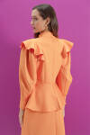 Turuncu Omuzları Volanlı Bluz - 6