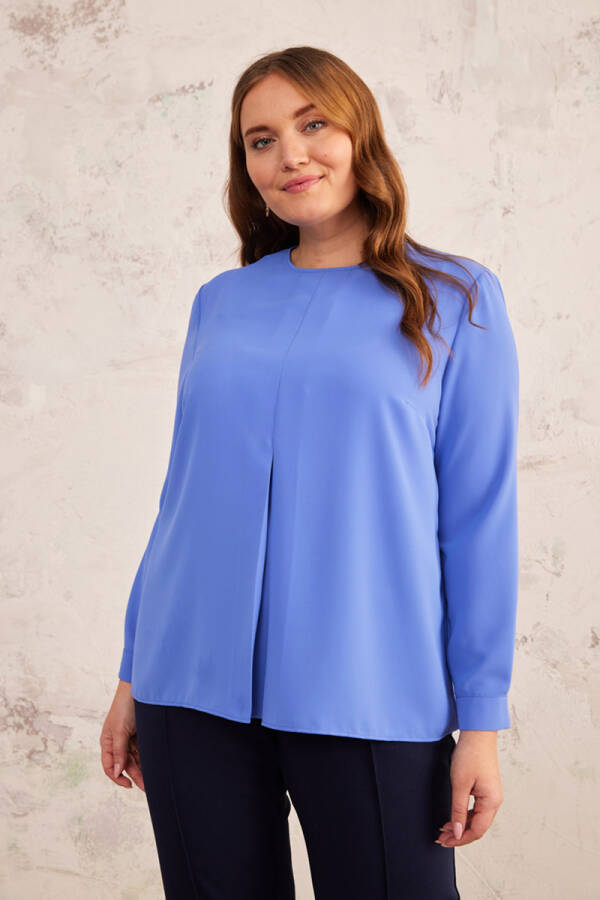 Menekşe Önü Pilikaşe Detaylı Bluz - 2