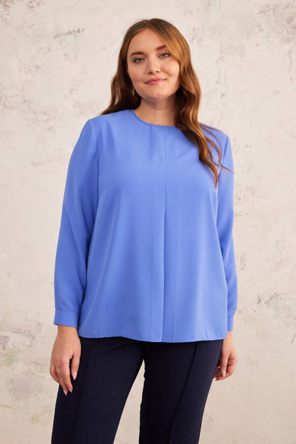 Menekşe Önü Pilikaşe Detaylı Bluz - 3