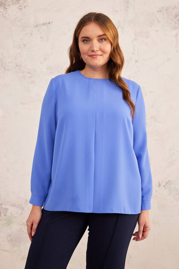 Menekşe Önü Pilikaşe Detaylı Bluz - 4