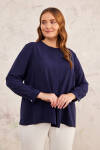 Lacivert Önü Pilikaşe Detaylı Bluz - 3