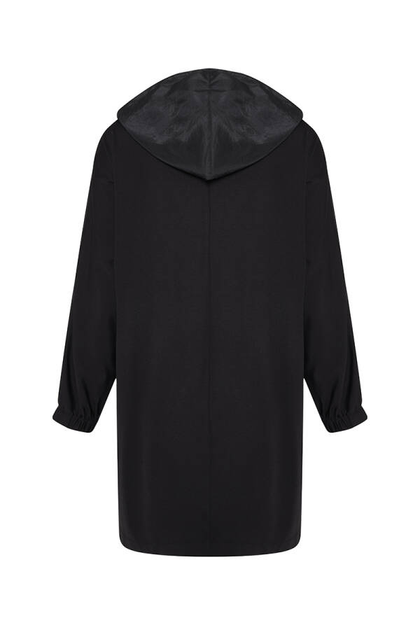 Siyah Zincir Detaylı Kapüşonlu Bluz - 3