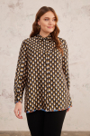 Siyah Baklava Desen Bluz - 3