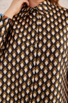 Siyah Baklava Desen Bluz - 4