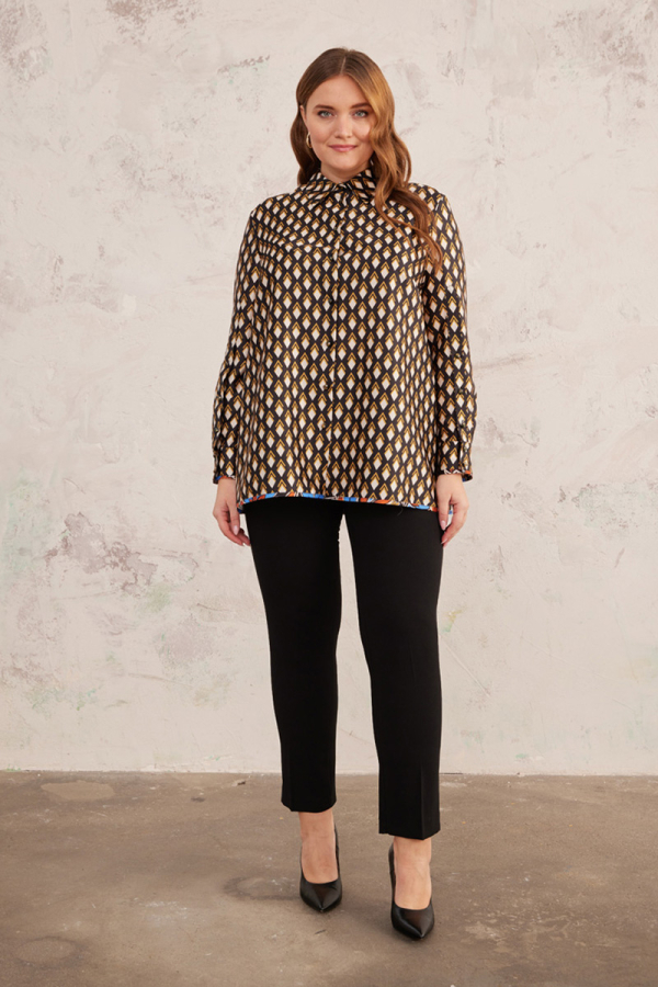 Siyah Baklava Desen Bluz - 5