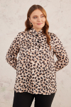Bej Leopar Desen Bluz - 2