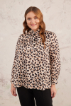 Bej Leopar Desen Bluz - 4