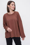 Camel Rahat Kesim Örme Bluz - 2