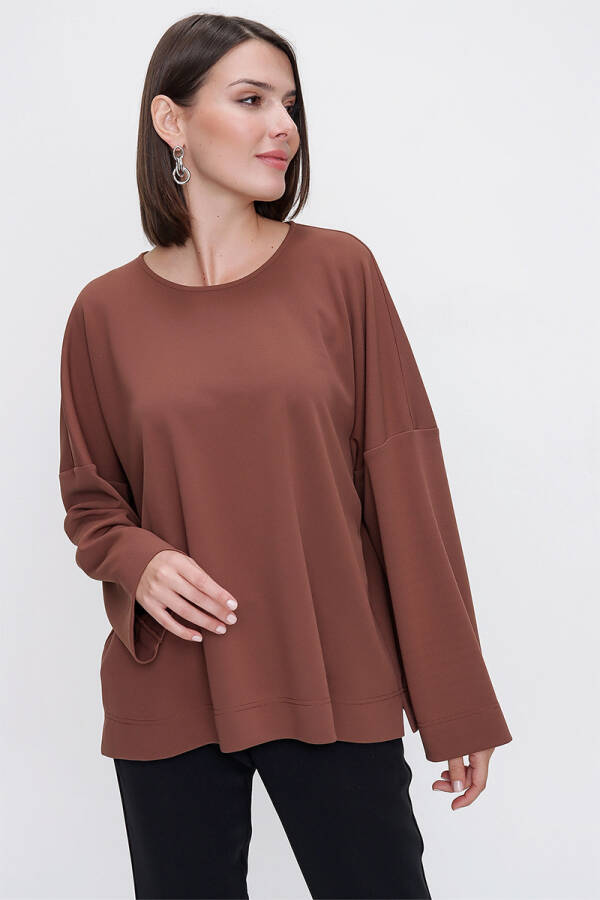 Camel Rahat Kesim Örme Bluz - 2