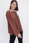 Camel Rahat Kesim Örme Bluz - 3