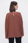 Camel Rahat Kesim Örme Bluz - 6
