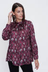 Mürdüm Desenli Bluz - 3