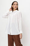 Ekru Manşeti Şerit Detaylı Keten Bluz - 4
