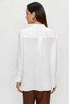 Ekru Manşeti Şerit Detaylı Keten Bluz - 7