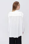 Ekru Omuzları Pile Detaylı Bluz - 6