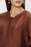 Kahverengi Keten Bluz - 7