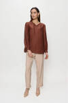 Kahverengi Keten Bluz - 2