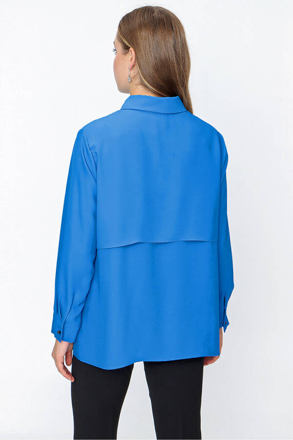 Saks İşleme Detaylı Şık Bluz - 6