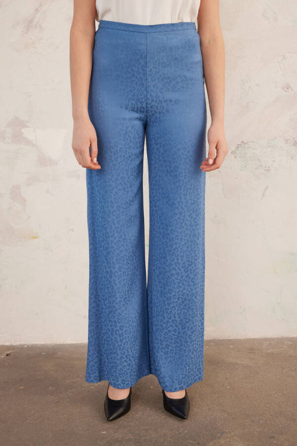 İndigo Leopar Jakarlı Pantolon - 2