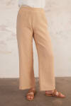 Bej Keten Pantolon - 3