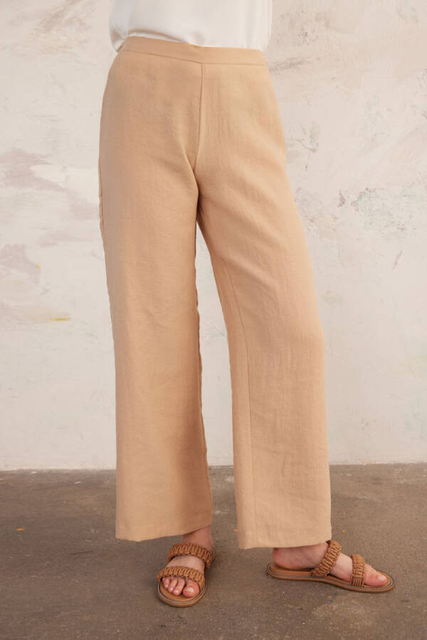 Bej Keten Pantolon - 3